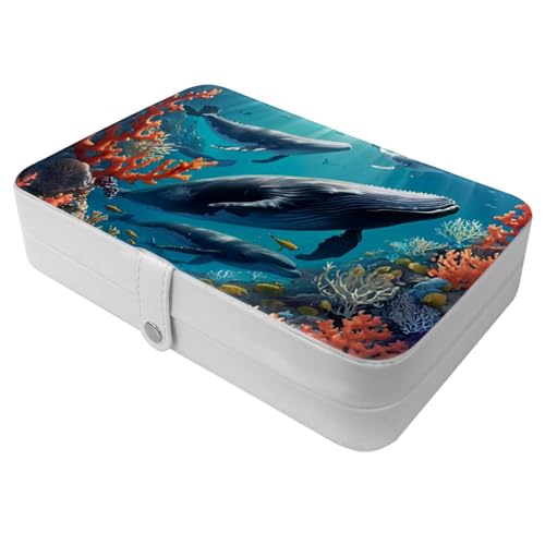 Boîte à bijoux de voyage baleine mignonne pour bagues et colliers - 2