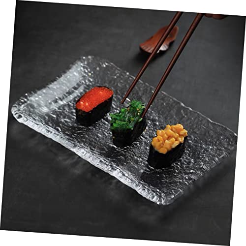 Bandeja de vidrio cuadrada para snacks y sushi miniatura 6