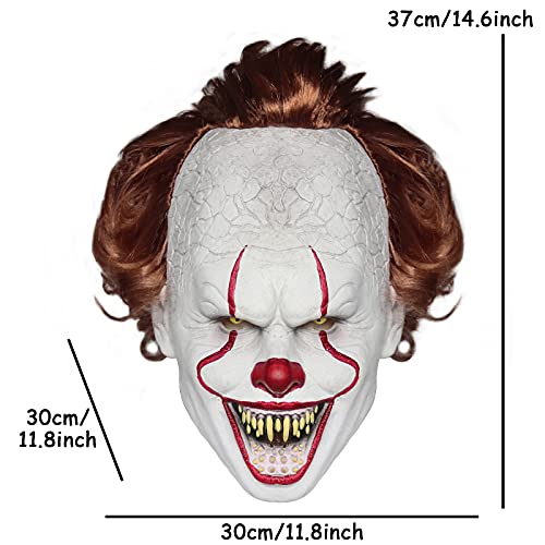 Creepy Clown Costume Kids Halloween Cosplay Outfit With Scary Mask Full Sets Masquerade Party (Silver, Medium) #TOP1
