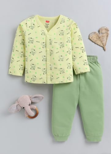 Image of LuvLap Baby Boys & Girls Regular Fit 100% Cotton Half Sleeves Jhabla & Shorts Set Pack of 2