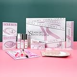 lifting pestañas kit profesional, laminación de cejas y set de tintado (negro), juego de elevación de cejas, profesional completo, dura 6-8 semanas, caja de regalo de gran tamaño