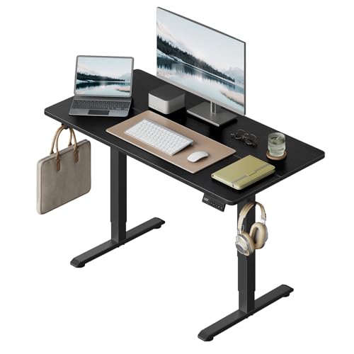 WOLTU Höhenverstellbarer Schreibtisch Elektrisch mit Memory-Funktion & Kollisionsschutz, 80kg Tragkraft, Leise, Computertisch für Homeoffice Arbeitszimmer, 120 x 60 cm, Schwarz