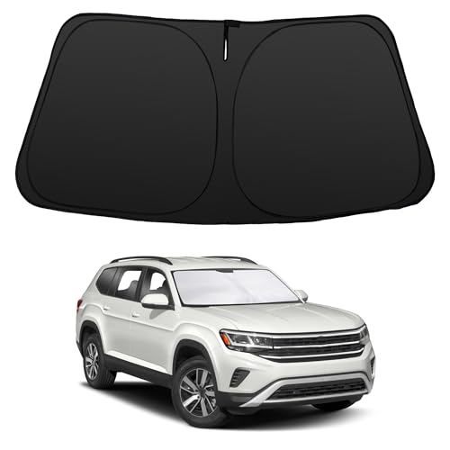 Image of Windshield Sun Shade for 2018-2026 Volkswagen Atlas VW Atlas Cross Sport | Foldable, Full covered for windshield, Block UV Rays, Heat Reduction, Easy to install, Keeps Car Cooler