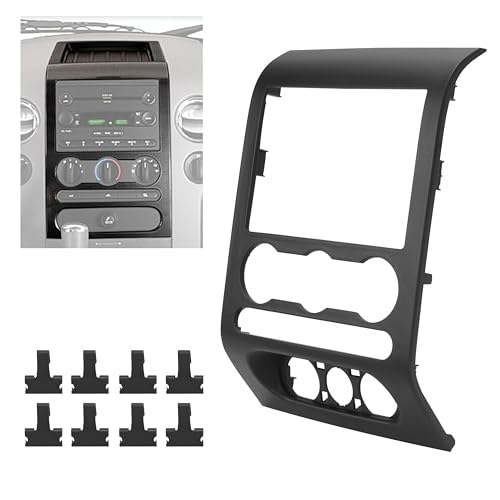 HECASA Dash Radio Bezel Center Trim Panel Compatible with 2004-2008 Ford F-150 F150 Replacement for 4L3Z1504302AAA Center Dashboard Radio Panel Trim Bezel