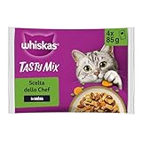 WHISKAS TASTY MIX Cibo Umido in Salsa per Gatti Adulti 4x85g Scelta dello Chef, confezione da 13