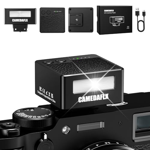 CAMEDAFLX CF2 Mini Camera Flash-Aluminum Hot Shoe Flash,GN10,5 Power Levels