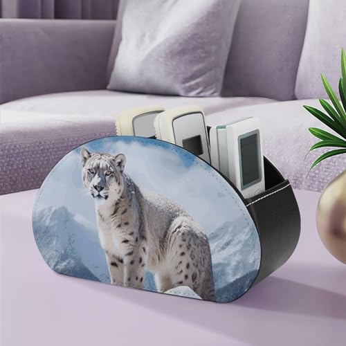 Support de télécommande en cuir PU haut de gamme range-multimédia élégant - 6