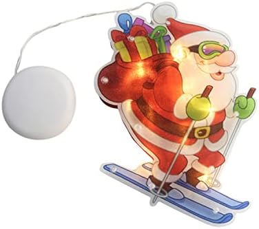 COKEEY Christmas Sucker LED Lights,Window Christmas Light Lamp with Sucker Cup,Christmas Hanging LED Lights,Waterproof,for Wedding Party Garden Bedroom Window Decoration (Style ABCE)