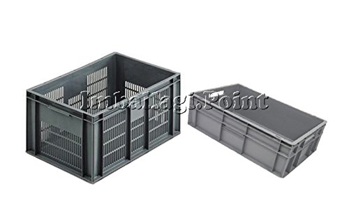 CONTENITORE INDUSTRIALE MIS EST 80x60 x41,2 CAPACITA 162L maniglie chiuse k 5,63