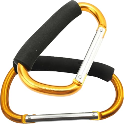 SOPOTUTU Ganchos para Botas de Esquí y Patinaje sobre Ruedas, 2 Piezas de Aluminio Duradero Asas de Esponja para Transporte Portátil Adecuado para Actividades al Aire Libre