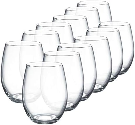 Luminarc Perfection Stemless Wine Glass (Set of 12), 15 oz, Clear - N0056