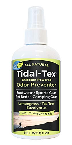 Tidal-Tex Natural Odor Preventor Spray for Smelly Shoes and Feet, Sportswear, Pet Beds, Camping Gear, 8oz - Natural Essential Oils - Lemongrass Tea Tree Eucalyptus Peppermint