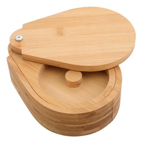 iplusmile Caja con borde de azúcar para salero suministros de bar para cócteles contenedor de sal marina salero para mostrador frascos de cocina agitador de temporada Bambú Caqui