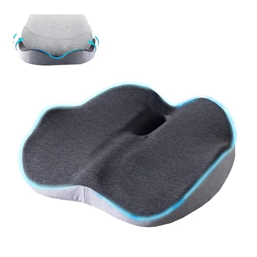 Aissiora 座面クッション 椅子 座布団 一体型 ョン 背あて クッション 人 通気性 洗える 中空設計 低反発 オフィス 車 勉強 自宅向け 滑り止め 四季通用 (厚さ8cm，ブラック)