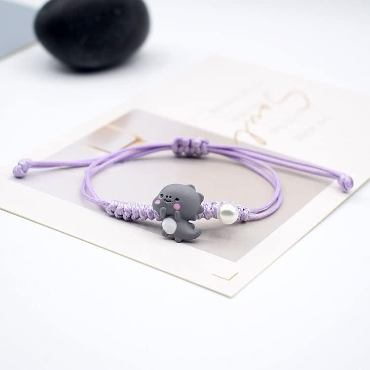 4 Pcs Unique Dinosaurs Bracelets Beaded Colorful Luck String Rope Chain Cord Thread Braided Good Protection Friendship Wish Bracelet Jewelry for Women Men - Image 2