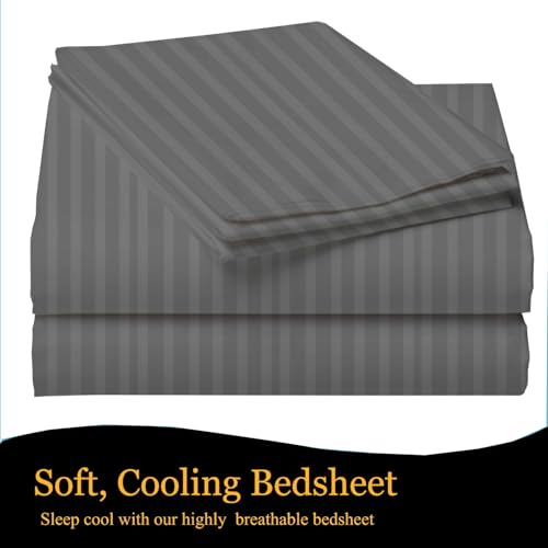 Image of 220 Cotton Feel 1 Double Bedsheet with 2 Pillow Cover (90X90 Inch) Grey