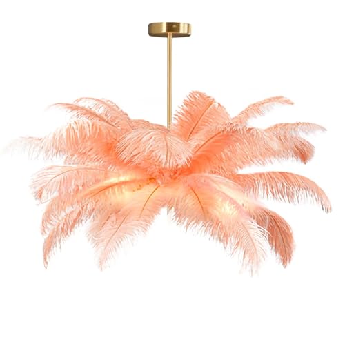 GUANSHAN Lámpara De Techo De Pluma De Avestruz