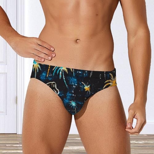 Bigfoot Palm Tree Galaxy Camouflage Men's Swimsuit Bikini Briefs Swim Underwear Stretchy Swimwear2