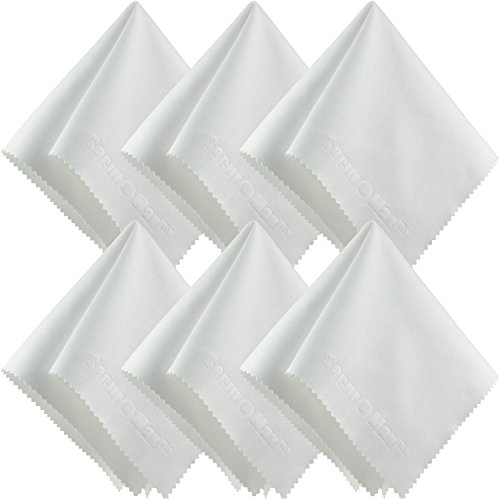 Large Microfiber Cleaning Cloths (10x10 Inch, 6 Pack) for Big TV Screens, Eyeglasses, Camera Lens, Smartphones and Tablets