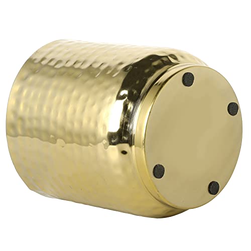 Mygift DECO3096BAS Vintage Hammered Brass-Tone Metal Planter Pot Indoor Plant Container thumb #6
