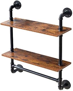 IBUYKE Pipe Floating Shelves, Wall Shelf Outdoor, 60x20x72.5cm, Decorative Shelving Unit for Wall, Plant Stand, Storage Organiser Shelf for Bedroom, Bathroom, Living Room, Office RF-TM014