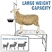 Feed Bin Goat Stand for Milking, 600LBs Goat Milking Stand, Sheep Trimming Hoof Table Iron Silver, Adjustable Size