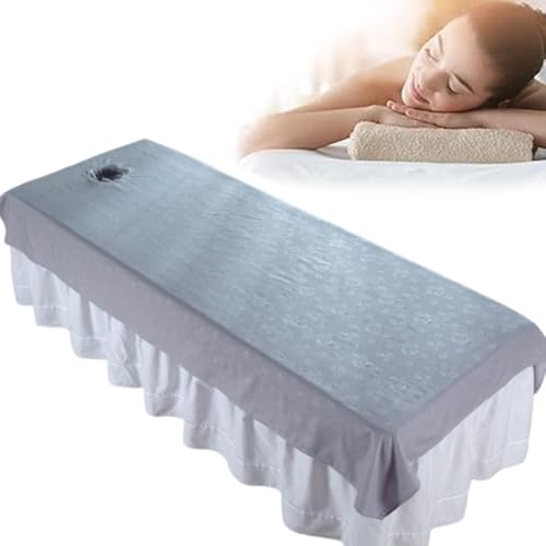 Ouliget Massage Table Sheets with Hole,Wipeable Soft Spa Bed Cover,Rose Printing Massage Tables Rest Cover for Spa Beauty Salon Hotels,39 x 78 Inches (Grey)