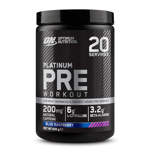 Optimum Nutrition Gold Standard Pre-Workout Advanced Powder, Energy Booster mit L-Citrullin, Beta-Alanin, Koffein und den Vitaminen B12 und B6, Himbeer-Geschmack, 20 Portionen, 420 g