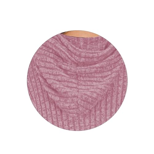 Womens Tops Short Sleeve Hoodies Waffle Knit Pullover Sweatshirts Casual Oversized Shirt with Kangaroo Pockets3