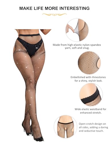 ohyeahlady Fishnet Suspender Stocking High Waist Plus Size Tights High Lace Tight Pantyhose for Women XS-5XL4