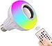 PaddSun Christmas LED Bulb Bluetooth Speaker Integrated, 6W E27 Base RGB Color Changing Smart Wireless Stereo Audio Music Play Light with 24 Keys Remote for iOS Android Bar Home KTV Party Restaurant