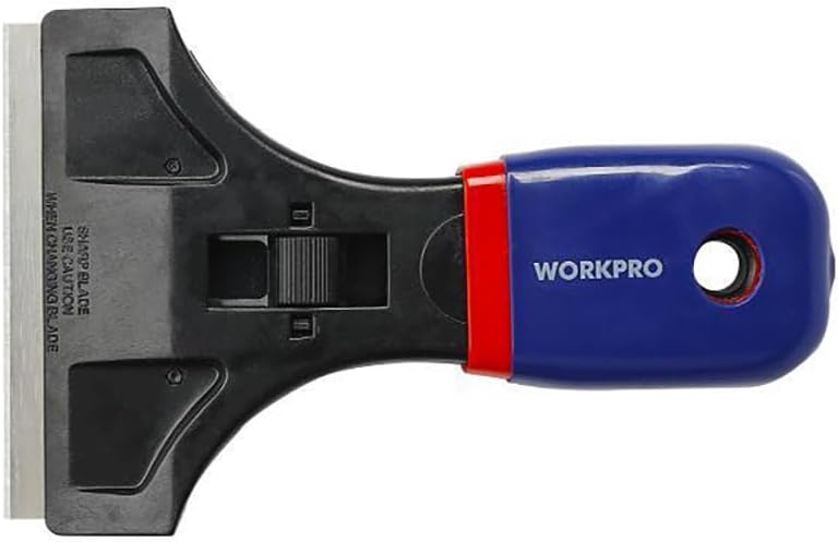 WORKPRO WP219007 Kazıma Bıçağı, 90mm, Geri Çekilebilir, Çelik Bıçak, Kauçuk Saplı