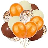Finypa Lot de 60 ballons de décoration de fête Woodland avec confettis pour fête prénatale, créatures de la forêt, fournitures de fête forestière