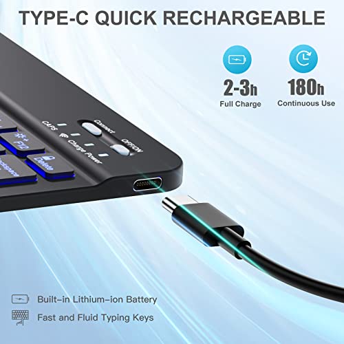 Ipad Air 5Th 4Th Generation Case With Keyboard 10.9 Inch, Slim Smart Folio Keyboard Cover With Pencil Holder For Ipad Air 5Th Gen 2022/Air 4Th Gen 2020, Detachable Backlit Wireless Keyboard (Black) #TOP2