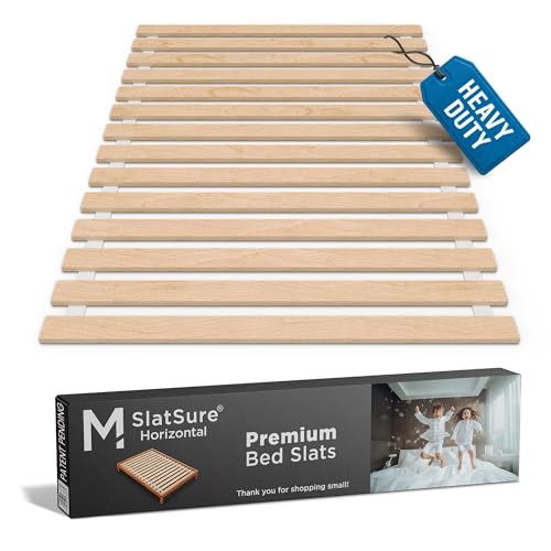 Meliusly Full Bed Slats 54x75 Heavy Duty 0.6 Inch Thick Replacement Wood Slats for Full Size Bed Frame Slatted Bed Base with Under 2.5 Inch Spacing Wooden Mattress Support Slats for Platform Bed