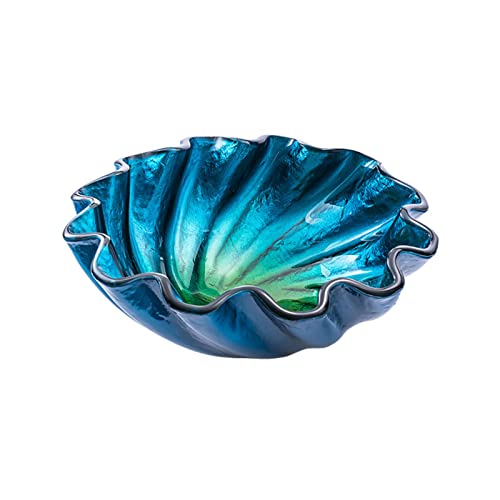 asdchZen Vasque De Salle De Bain en Forme De Feuille, Vasque Artistique en Verre Trempé, Vasque De Salle De Bain sur Plan, pour Maison, Hôtel, Restaurant, 1...