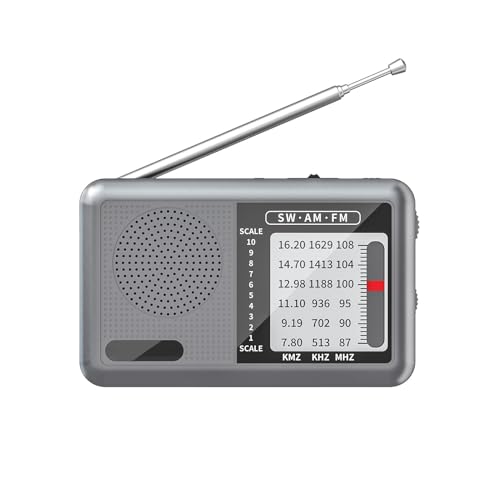 Pequeña Radio De Onda Corta,Radio Portátil Recargable,Radio de onda corta recargable Radio meteorológica Am Fm | Gran recepción Radio de transistores Conector de auriculares Radio de transistores para