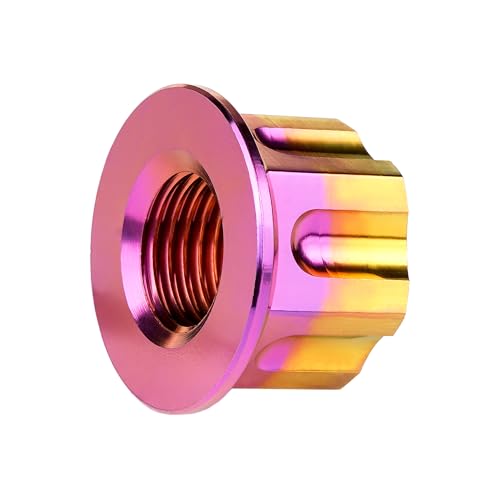 Image of Titanium M6 M8 M10 M12 M14 M16 Flange Bolt Nut Bicycle Motorcycle Rear Axle Car Modification Accessories Pack of 6 (M12 Pitch 1.25mm, Purple Gold)