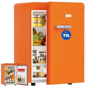 LIKEEM Retro Mini Fridge 72L, 43dB Quiet, Vintage LED Cooler, 7 Temp