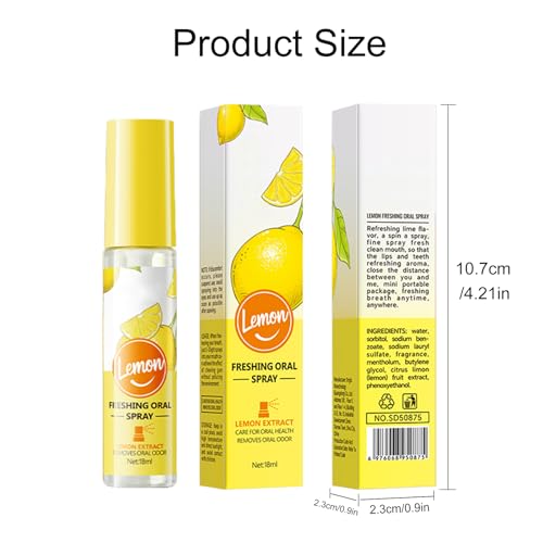 Mundspray,Mundspray Mit Fruchtgeschmack,Mundspray Gegen Mundgeruch,Zitrone Mund Spray,Mundgeruch Und Karies BekäMpfen,Reduzieren Sie Mundtrockenheit Und Sorgen Sie FüR Frischen Atem – Bild 3