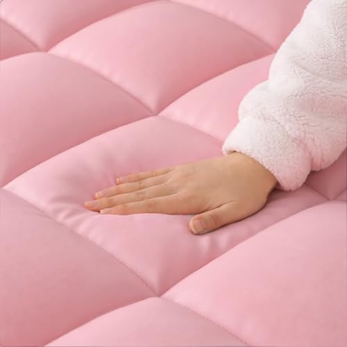 Image of ELEMUSE Pink Twin XL Mattress Topper for College Dorm, Plush Pillow top | College dorm room essential for girls&guys, overfilled filling adds plush comfort, deep pocket design fits twin xl mattresses