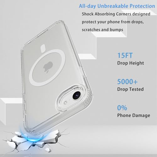Image of Magnetic iPhone SE2 /SE3 /8 /7 case,Compatible with Magsafe, Military-Grade Protection,Slim Translucent Matte Shockproof with Anti-Scratch Anti-Fingerprint Phone Cover (transparent, iPhone SE2 /SE3 /8 /7)