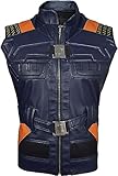 Marche Sydney Eric Monger Michael B Motorcycle Blue Cosplay Faux Leather Vest Jacket (S)