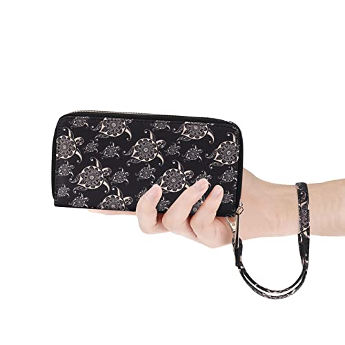Image of Cellphone Wallet for Women Dual Zipper Long Purse with Removable Wristlet