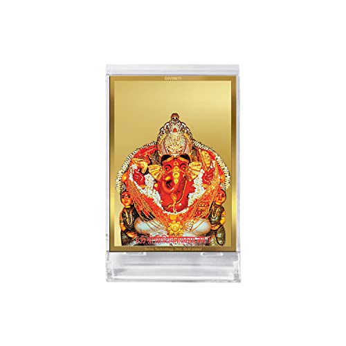 Idole Siddhivinayak pour Pooja et cadeau spirituel, cadre de voiture en acrylique