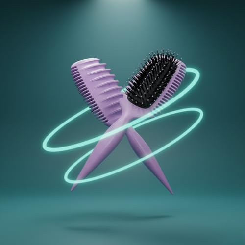Image of Curl Define Styling Brush - Nylon Detangling & Curl-Defining Hair Brush for Curly, Wavy & Frizzy Hair - Paddle Brush with Wide Tooth Comb for Men, Women & Kids