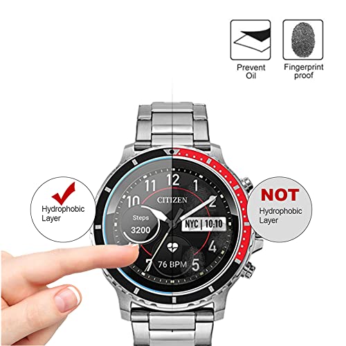 MIHENCE (3PCS) Mihence Compatible for Citizen CZ Smart Watch Screen Protector, 9H Anti-Scratch Premium Real Tempered Glass Screen Protector for Citizen CZ Smart (46mm) Stainless Steel Smartwatch