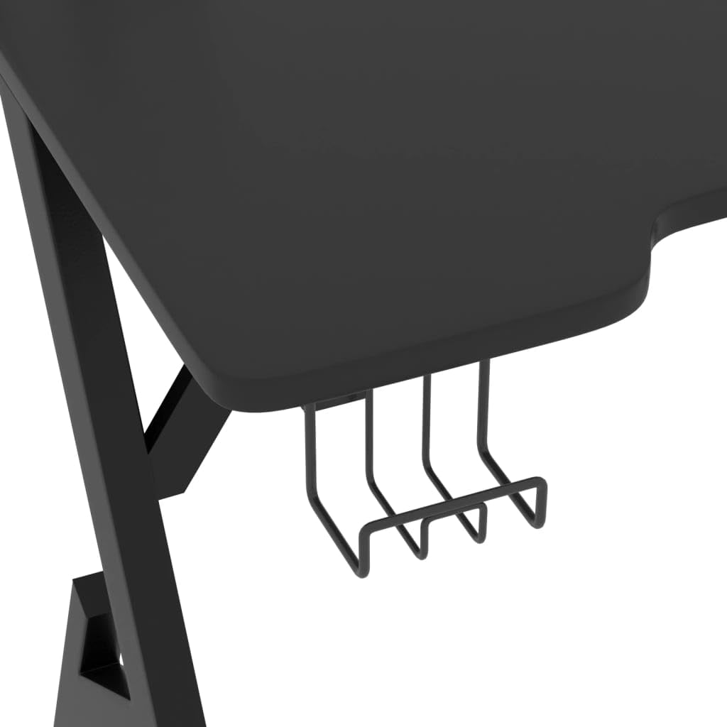 Scrivania,Supporto per stampante,Piccola postazione di lavoro in casa,Scrivania per computer in stile moderno,Scrivania da Gaming con Gambe a Forma di Y Nera 90x60x75 cm
