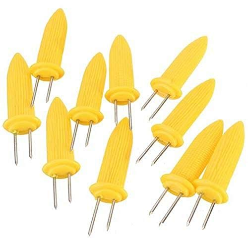 styleinside 40 PCS Amarillo Pinchos útiles Aguja Barbacoa Barbacoa Segura Punta Maíz Tenedor Mazorca