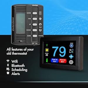 Micro air easytouch digital wifi or bluetooth thermostat programmable reliable replacement rv dometic thermostat outdoor rv camping heat ac air conditioner 357 black  urban country home decor